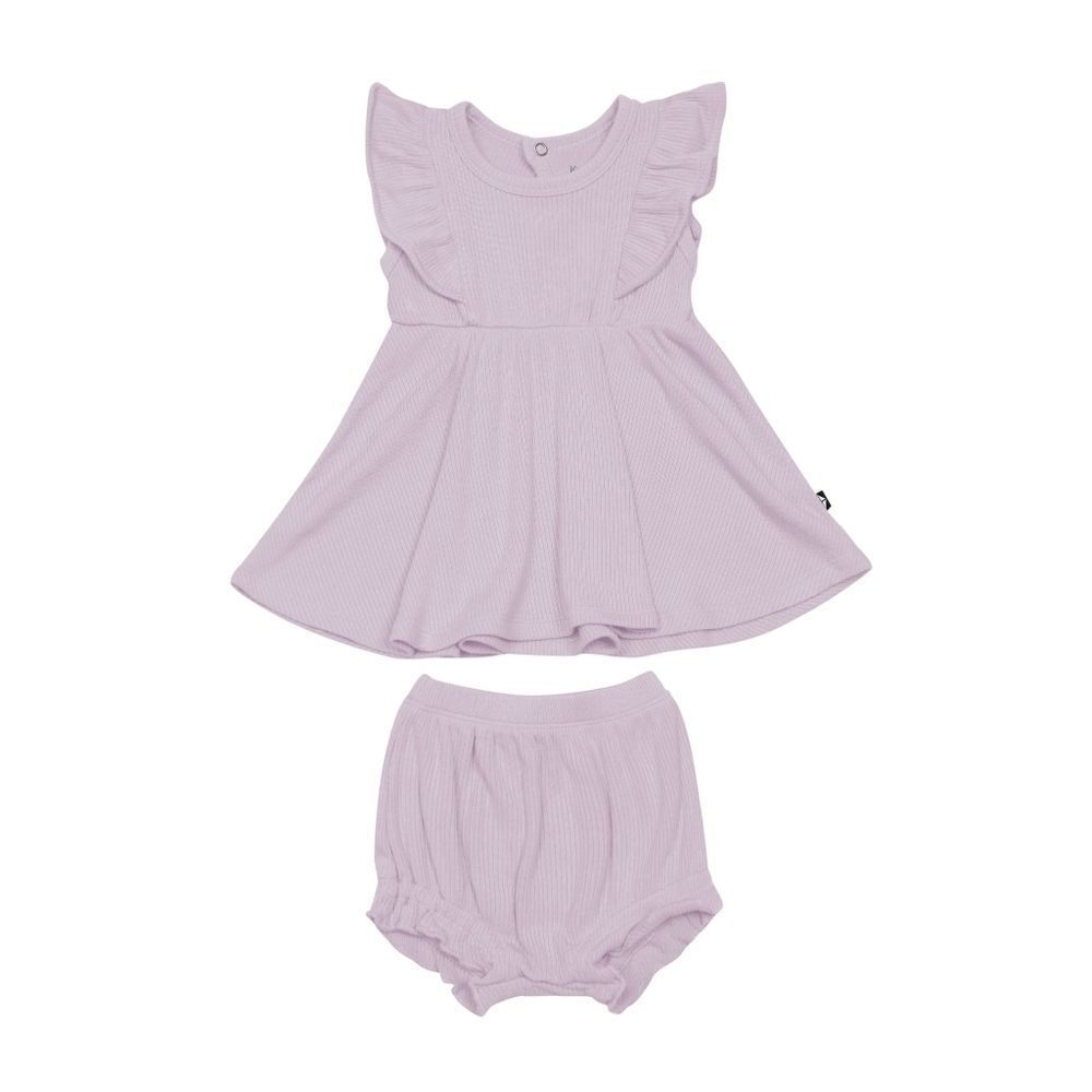 Kyte Baby | Ribbed Peplum Dress Set in Wisteria